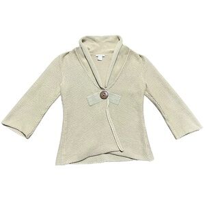 WHITE + WARREN Front Button Sweater Small